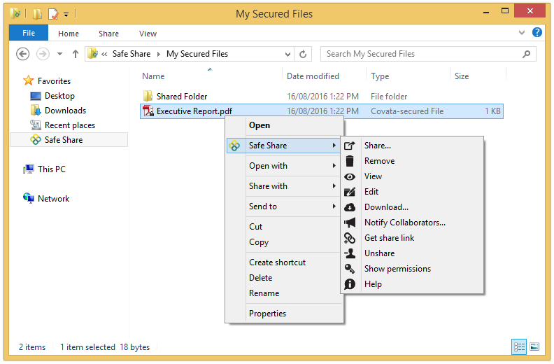 Viewing my own files using the pop-up menu
