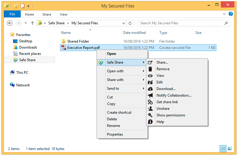 Viewing my own files using the pop-up menu