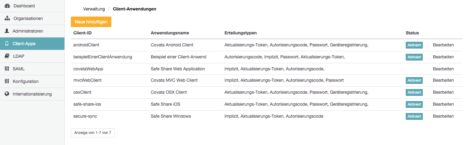Seite Client-Anwendungen