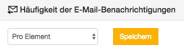 Bereich Häufigkeit der E-Mail-Benachrichtigungen