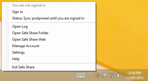 Signing in