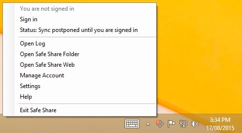 Signing in