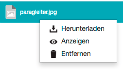 Rechtsklick auf Datei als Mitwirkender mit restriktiven Berechtigungen - Kontextmenü