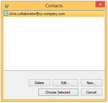 Contacts dialog box