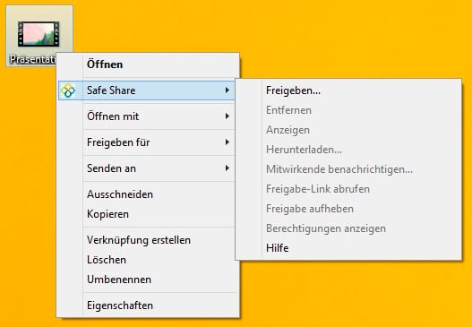 Freigabe einer Datei vom Desktop