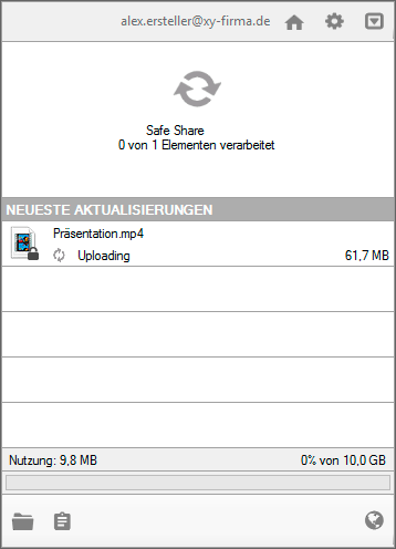 Upload-Benachrichtigung