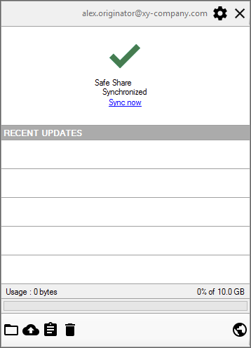 Accessing the application pane settings icon