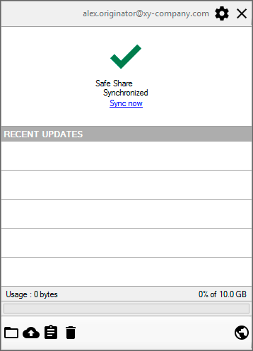 Accessing the application pane settings icon