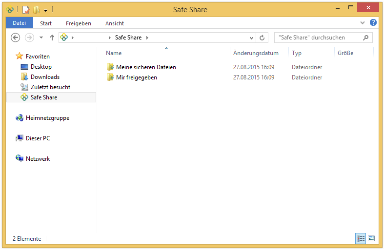 Safe Share-Ordner im Windows Explorer