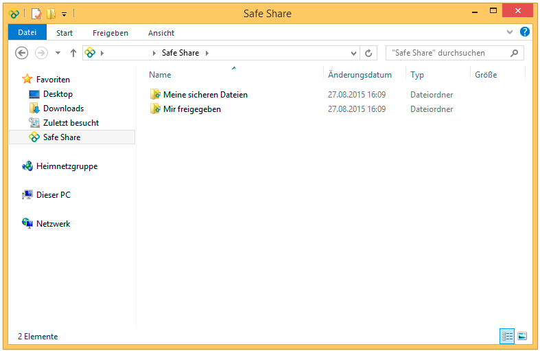 Safe Share-Ordner im Windows Explorer