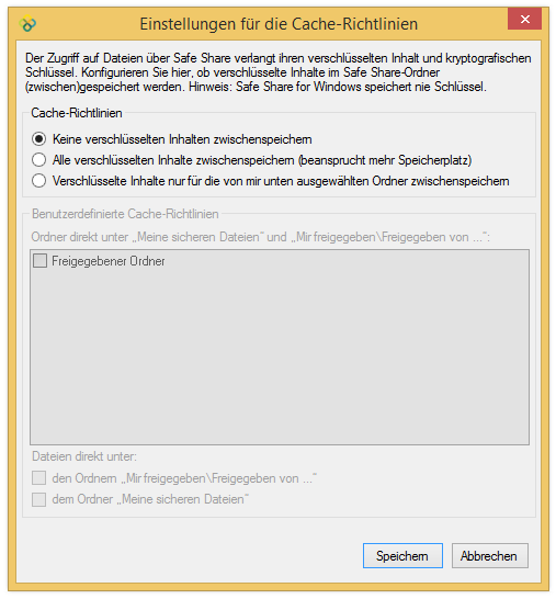 Dialogfeld Cache-Richtlinien