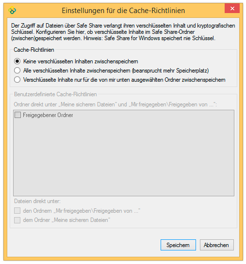 Dialogfeld Cache-Richtlinien