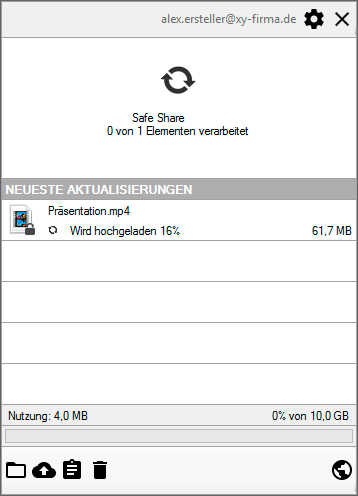 Upload-Benachrichtigung