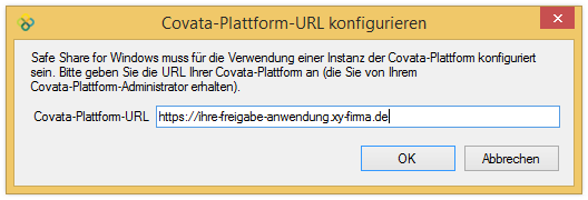 Covata-Plattform-URL konfigurieren