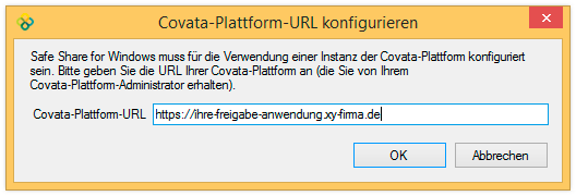 Covata-Plattform-URL konfigurieren