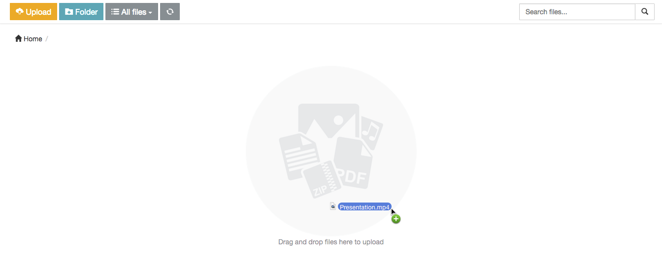 Dragging a file to upload
