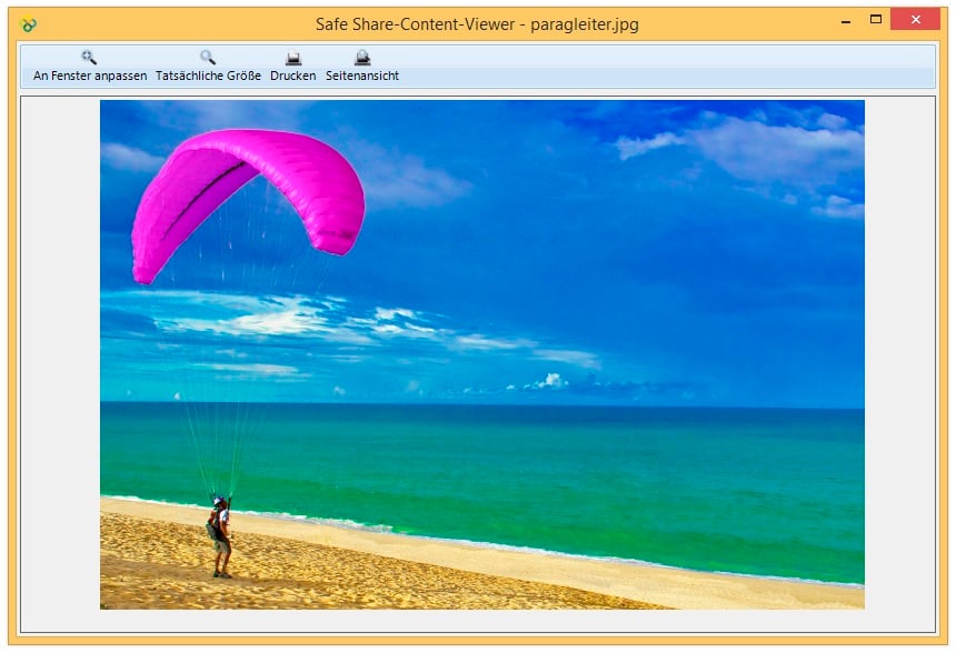Content-Viewer für Bilddateien von Safe Share for Windows