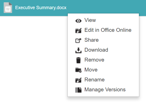 Right-clicking a file as an owner - context menu