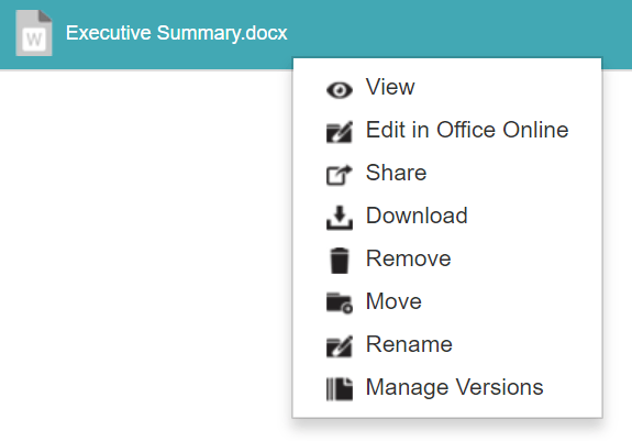 Right-clicking a file as an owner - context menu