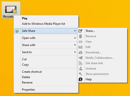 Sharing a file from desktop
