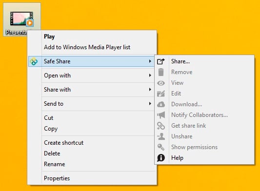 Sharing a file from desktop
