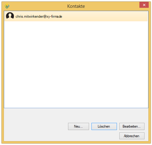 Dialogfeld Kontakte