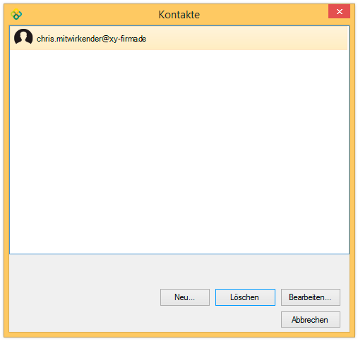 Dialogfeld Kontakte