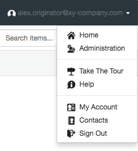 SafeShare application menu