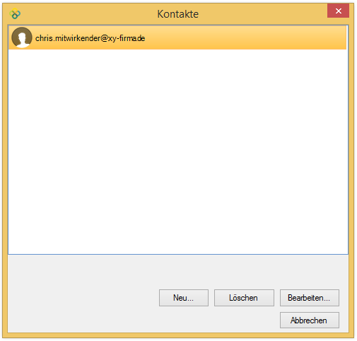 Dialogfeld Kontakte