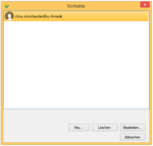 Dialogfeld Kontakte