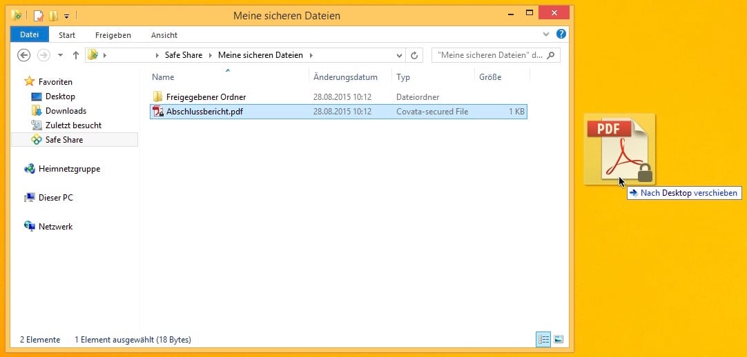 Download meiner eigenen Dateien auf das Desktop durch Drag&Drop