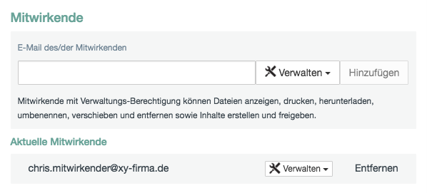 Hinzugefügter Mitwirkender
