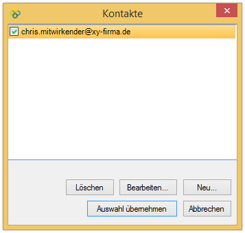 Dialogfeld Kontakte