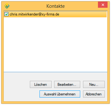 Dialogfeld Kontakte