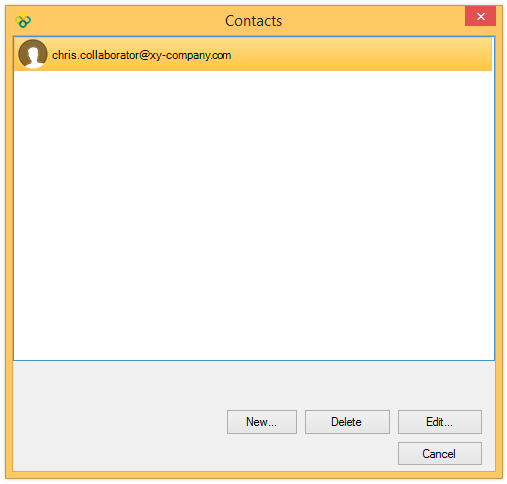 Contacts dialog box