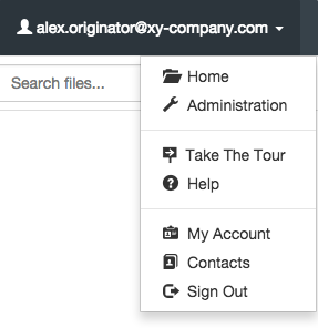 Safe Share application menu