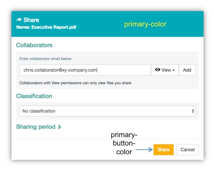 Themable areas of a dialog box