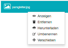 Rechtsklick auf Datei als Mitwirkender mit Änderungs-Berechtigung - Kontextmenü