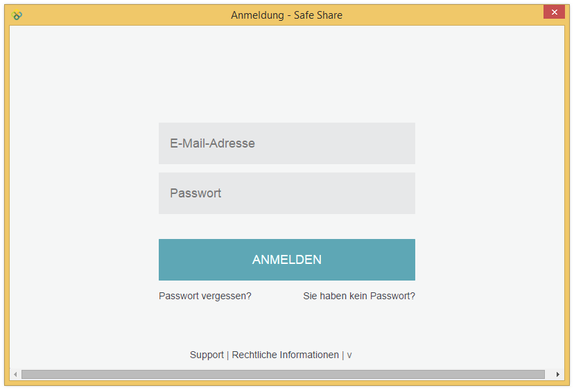 Dialogfeld Anmeldung