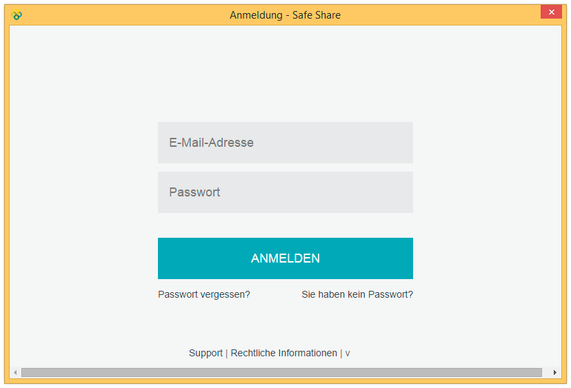 Dialogfeld Anmeldung
