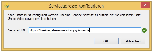 Konfiguration der Serviceadresse