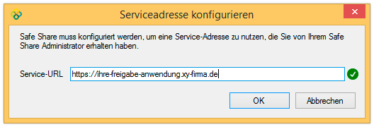 Konfiguration der Serviceadresse