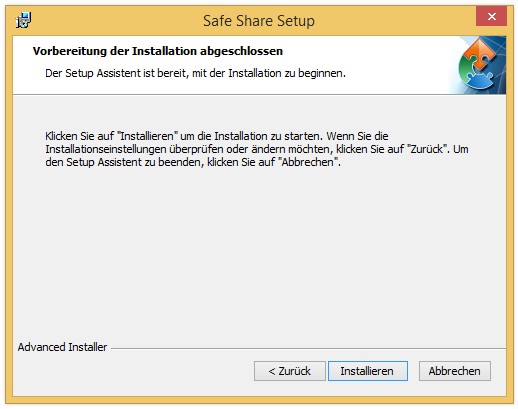 Setup-Assistent - Installationsbereit