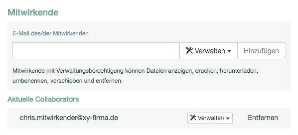 Hinzugefügter Mitwirkender