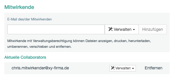 Hinzugefügter Mitwirkender