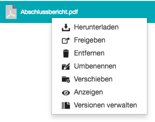 Rechtsklick auf Datei als Besitzer - Kontextmenü