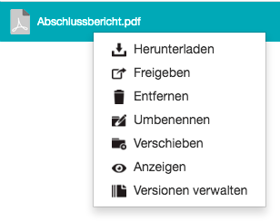 Rechtsklick auf Datei als Besitzer - Kontextmenü
