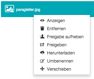 Rechtsklick auf Datei als Besitzer - Kontextmenü