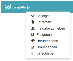 Rechtsklick auf Datei als Besitzer - Kontextmenü