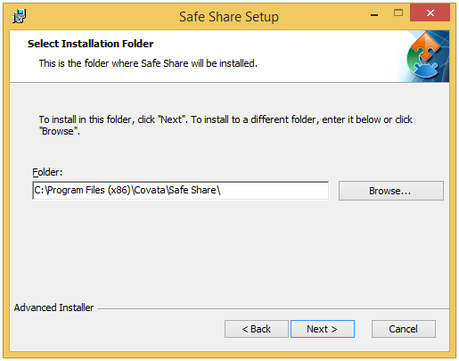 Setup Wizard - installation directory